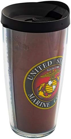 Маркови чаши на Корпуса на морската пехота на САЩ в обертке на тъмно бордо пътна чаша с двойни стени, с тегло 16 грама и Черна капак за лесно глътка