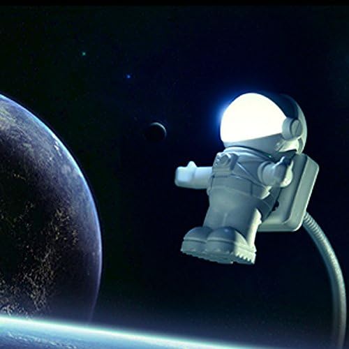 Търговия с Мека Гъвкава Космонавт Астронавт USB Mini LED White Night Night Light Лампа за КОМПЮТЪР