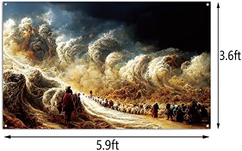 Великден Фон За Фотобудки Пасха Моисей, Преминаване на Червено море, на Еврейския Фестивал на Фонова Картина за Декорация на Стени