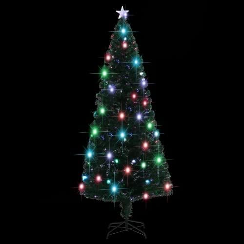 Изкуствена Коледна елха VidaXL със Стойка/LED 82,7 Оптичен