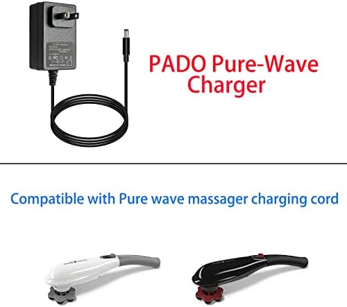 Зарядно устройство с адаптер за променлив ток, постоянен ток 8,5 В Съвместим с за PADO Pure-Wave серия CM-05 CM-07, Безжичен Перкуссионный Масажор с двойна моторна терапия, Смян?