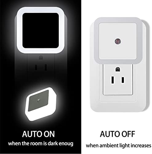 Plug led лека нощ Меки бели Ночники Автоматично включване/изключване на Интелигентен Сензор от Здрач до Зори Энергоэффективный за Спални Баня и Тоалетна Стълби Кухня,