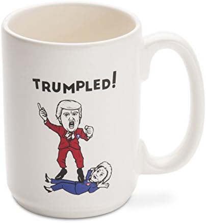 Забавна чаша - Произведено в САЩ - Тръмп победи Хилъри - 14 грама. Керамични кафеена чаша - Политически подаръци и сарказъм