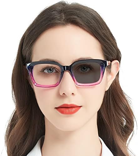 MARE AZZURO Фотохромичните очила за четене женски, блокиране на синя светлина, извънгабаритни ридеры 1,0 1,5 2,0 2,5 3,0 3,5 4,0