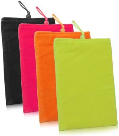 Калъф BoxWave, който е съвместим с Plum Optimax 2 (Case by BoxWave) - Кадифена торбичка, Мек ръкав от велюровой плат с шнурком за чанти Plum Optimax 2 - Ярко-оранжев