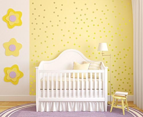 Иновативни Шаблони Стикер на стената на Точки За детска стая, Свалящ се Стикер с кръгъл дизайн, интериор на #1326 (1,5 инча (150 точки), златни)