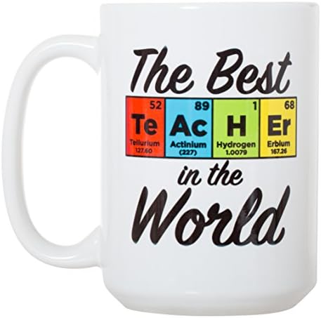 Най-добрият учител В света - Учител по Естествена история, с Периодичната таблица на Вода - Луксозна Двустранен Кофейно-Чаена чаша с обем от 15 грама