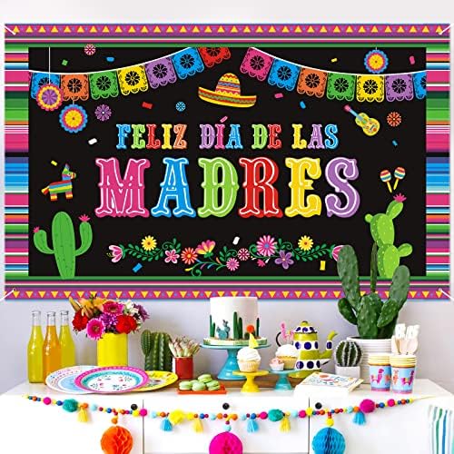 Банер Feliz Dia De Las Madres 72x45 Инча, Украса за парти в чест Фиеста, Мексикански Декор за парти в чест на