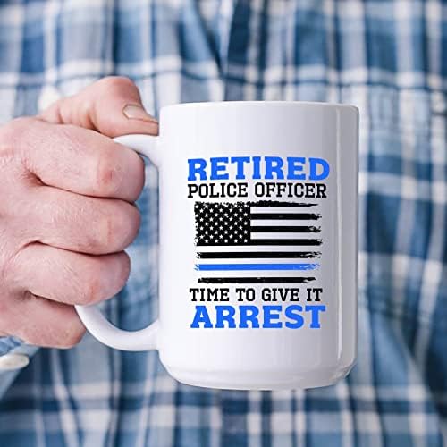 Полицията В пенсионна възраст е Време, за да Дарят Арестованную Бяла Чаена Чаша Подарък За Рожден Ден, на Полицая