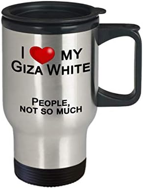 Пътна чаша Giza White Rabbit, Подарък за Фен на Зайци - обичам Зайци, а не на хората