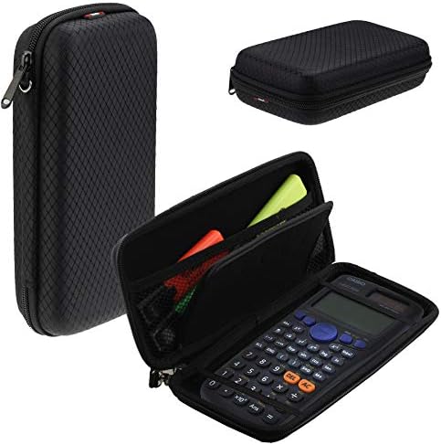 Твърд калъф за графичен калкулатор Navitech Black с чанта за съхранение, Съвместими с Texas Instruments TI-Nspire