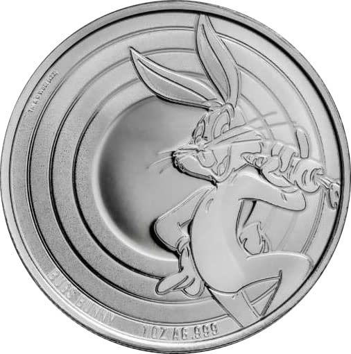 2022 DE Модерна Възпоменателна монета PowerCoin Bugs Bunny Looney Tunes с тегло 1 Унция Сребърна монета 5 $
