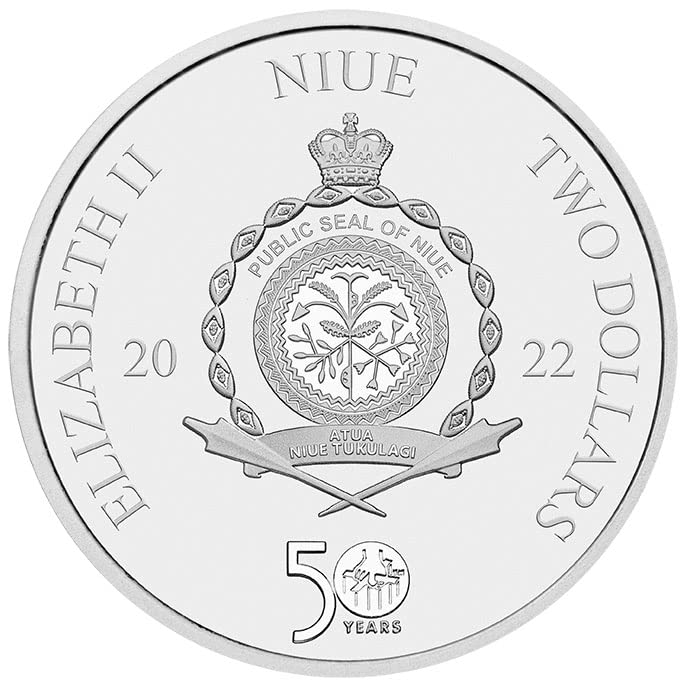 2022 DE Модерна Възпоменателна монета PowerCoin на Кръстникът 50th Anniversary Червена Роза 1 Унция Сребърна