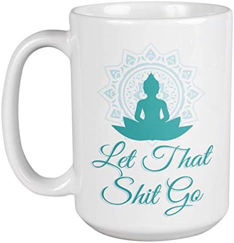Оставете своя отпечатък и Издаване на Глупости. Керамична Чаша за кафе и Чай с Буда и Йога Медитация, За Нея,