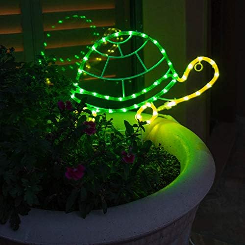 Зелени Декоративен led Въжето лампа LongLife 18 инча за Двора, Градината, Дома (Костенурка) 8080124