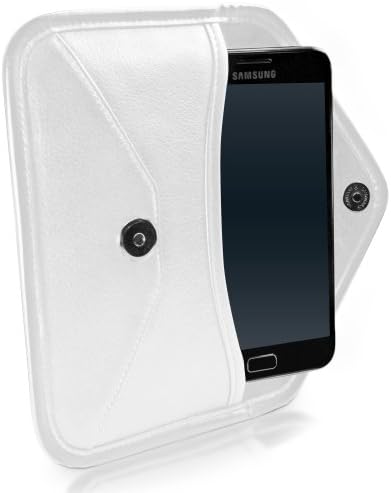 Калъф BoxWave за Motorola Droid Maxx 2 (Case by BoxWave) - Луксозни Кожена чанта-месинджър, чанта-плик от изкуствена кожа за Motorola Droid Maxx 2 - цвят на Слонова кост, Бял