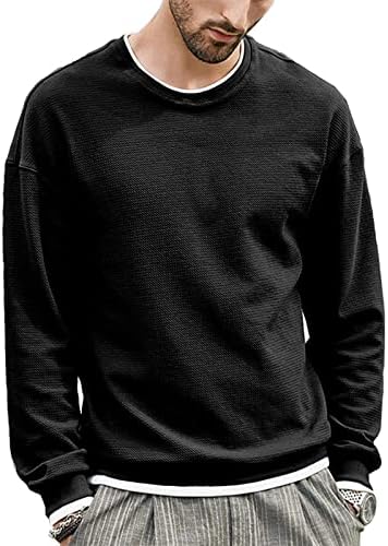 Мъжки Пуловер, Пуловер, Мъжки Монофонични Модерен Вязаный Топ с кръгло Деколте и Дълъг Ръкав, Пуловери за Мъже