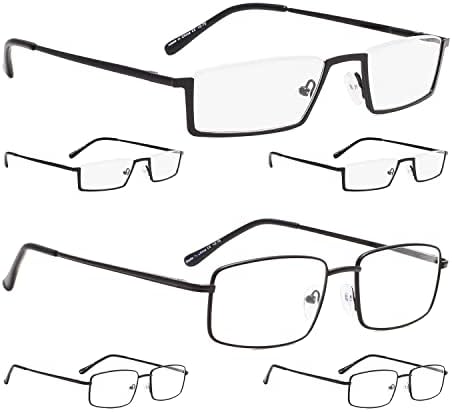 LUR 3 опаковки очила за четене в полукръгла рамка + 3 опаковки на метални очила за четене (само 6 двойки ридеров + 1,75)