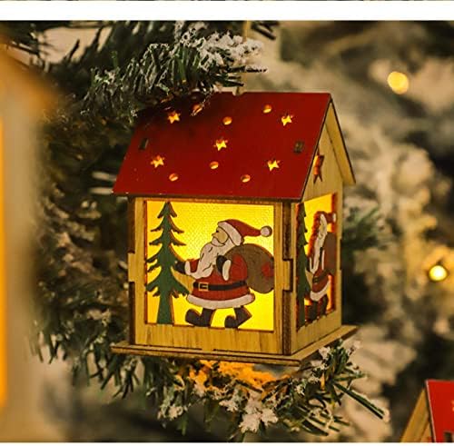 ONIIZ Коледна украса САМ Светлинен Хижа Коледно Дърво Висулка Снежен човек Творческа Украса За Коледната елха