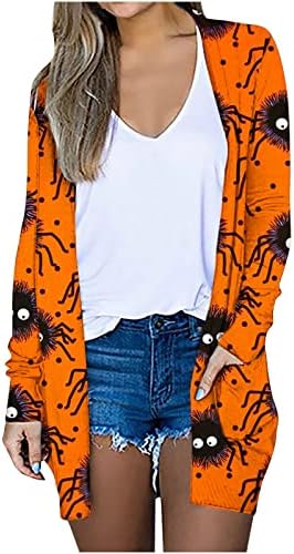 Модерен Жилетка за Хелоуин Женска Блуза, Голям Размер с Отворена Предна Част, Палта, Потници, Готическата Свободна