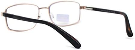 Мъжки Класически Метални Правоъгълни 3-Фокусные Прогресивни Очила За четене с Пружинным тръба на шарнирна Връзка