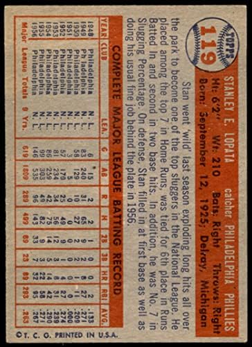 1957 Topps # 119 Стан Лопата Филаделфия Филис (Бейзболна картичка), БИВШ Филис