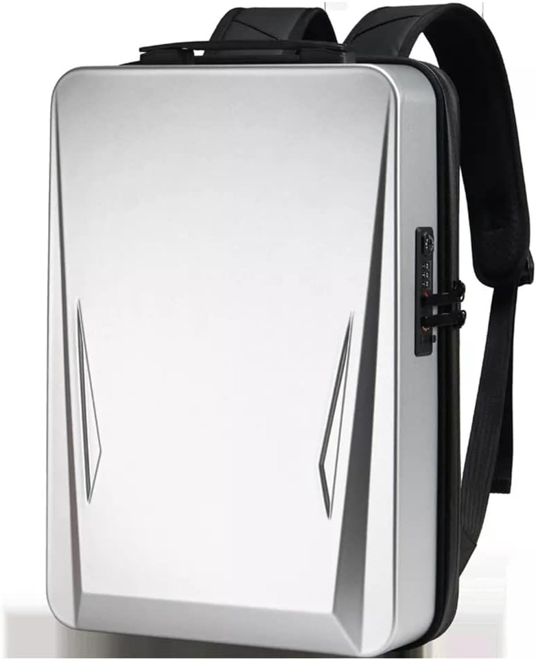 Противоугонный раница за лаптоп за мъже и жени, 17 инча, сребърен: Водоустойчива раница за лаптоп USB порт за