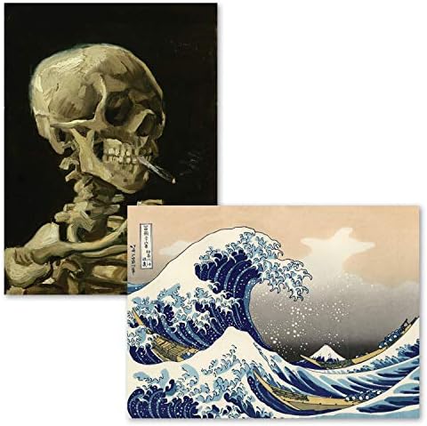 2 Опаковки - Скелет на Винсент Ван Гог и Голямата вълна край бреговете на Канагавы Кацусики Хокусая - Щампи