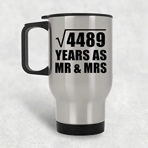 Вземете вашата 67-та Годишнина от Корен Квадратен от 4489 години като г-н и г-жа Сребърна Пътна 14 унция Чаша