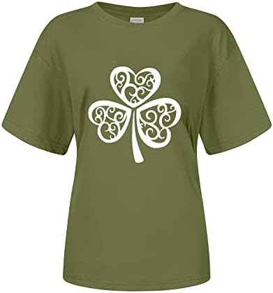 Щастливата Тениска St Patty's Ирландски Върховете 2023, Тениска с къс ръкав и кръгло деколте, Спортни Дамски