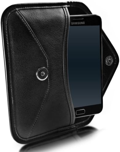 Калъф BoxWave, който е Съвместим с Motorola Moto G6 Play (калъф от BoxWave) - Луксозни Кожена чанта-месинджър,