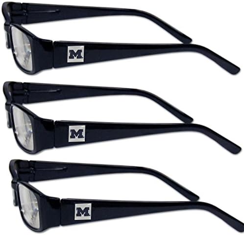 Спортни очила за четене NCAA Siskiyou Sports Fan Shop Michigan Wolverines (3 опаковки) Мощност на четене: +