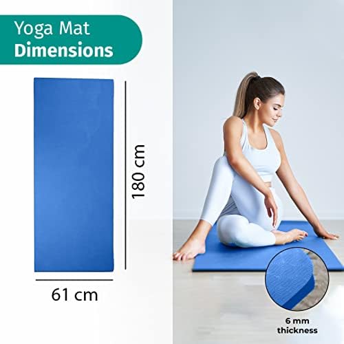 Тренировъчен мат Yogarise за тренировки във фитнеса и упражнения на пода, Дълъг килимче за йога, 6 мм за мъже