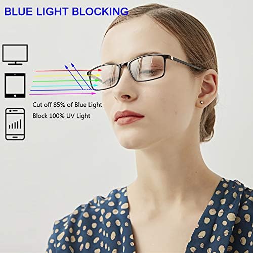 YTDBNS Очила за четене със заключване синя светлина - 2 опаковки Компютърни ридеров За Мъже и жени с пружинным