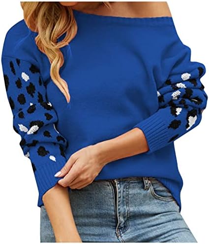 UODSVP Дамски Пролетни Пуловери 2023 Есенно-зимни Възли Модни Цветни Пуловери С Принтом, Блузи, Пуловери