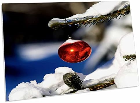 3 Затворете червено Коледна украса на Заснеженную Смърч. - Подложки за настолни възглавници (dpd-328727-1)