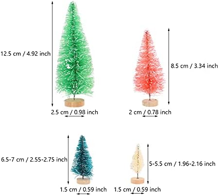 Angoily 16 бр. Изкуствена Мини-Коледна елха Малка Борова коледно Дърво с дървени Основания за Коледно Парти,