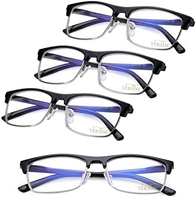 Актуализирани очила за четене TERAISE от 4 комплекта, ултра-леки очила за четене със защита от синьо
