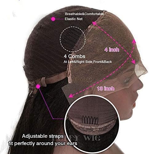 XZGDEN 13x4 Перуки, изработени от Естествени Вълнообразни коси с коса на Бебето, Кратък Бразилски Перука на Дантели за Жени От 130% Плътност Реми (Цвят: Натурален размер: 12