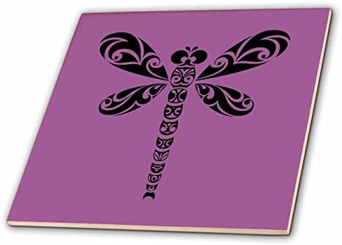 3D Фигура в стил племенна татуировка във формата на Черна водни Кончета в розова плочки (ct_355575_2)