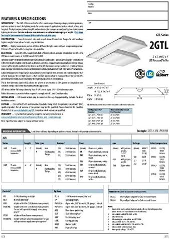 Вградена led лампа Lithonia Lighting 2GTL2 SWL MVOLT с гладка бяла леща, 2 'x 2', Бял