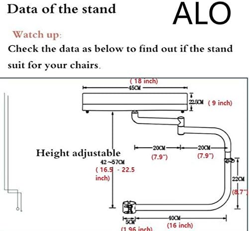 Ергономична поставка за лаптоп/клавиатурата/мишката ALO Stand /Определяне на/Титуляр, Инсталиране на табуретка (черен)