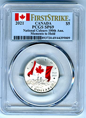 2021 Без знака на монетния двор на Кралския Канадски Монетен двор 100-ГОДИШНИНАТА на Канада НАЦИОНАЛНИТЕ ЦВЕТОВЕ