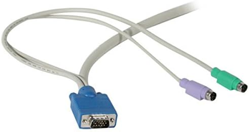 Универсален кабел 3 в 1 за PS/2 KVM с висока резолюция HD15 VGA M/M (10 фута)
