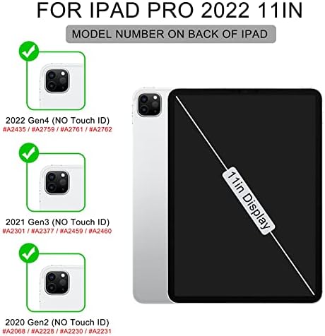 Soke Нов калъф за iPad Pro 11 2022/2021 с държач за моливи - [Пълна защита на корпуса + зареждане на Apple Молив