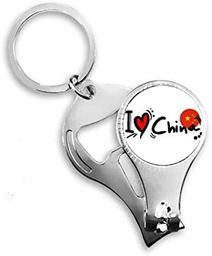 Аз Обичам Китайското Дума Флаг Сърцето Ножица За Нокти Халка Ключодържател Отварачка за Бутилки Машина За Рязане