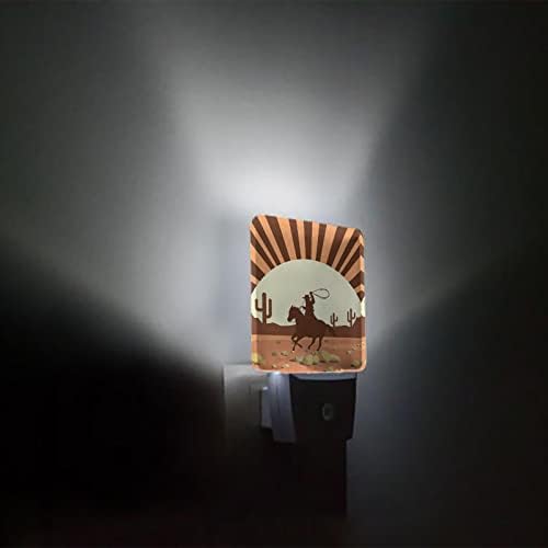 Включване лека нощ, монтиран на стената lcd led Лампа от Пустинен камък в стил Уестърн Каубой със Сензор за Автоматично Преминаване от залез до Разсънване, Нощни освет