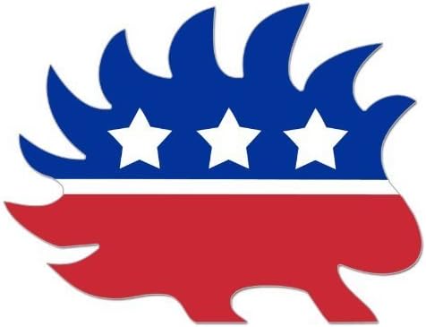 Стикер с логото на либертарианца във формата на Таралеж