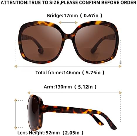 Дамски бифокални очила Jo, големи кръгли слънчеви очила с защита от UV400, цветни лещи