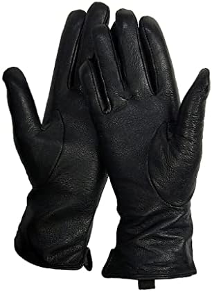 дамски ръкавици n/a, Кожени Ръкавици, Зимни Дамски ръкавици с мека женска топла подплата, ръкавици с три катарами